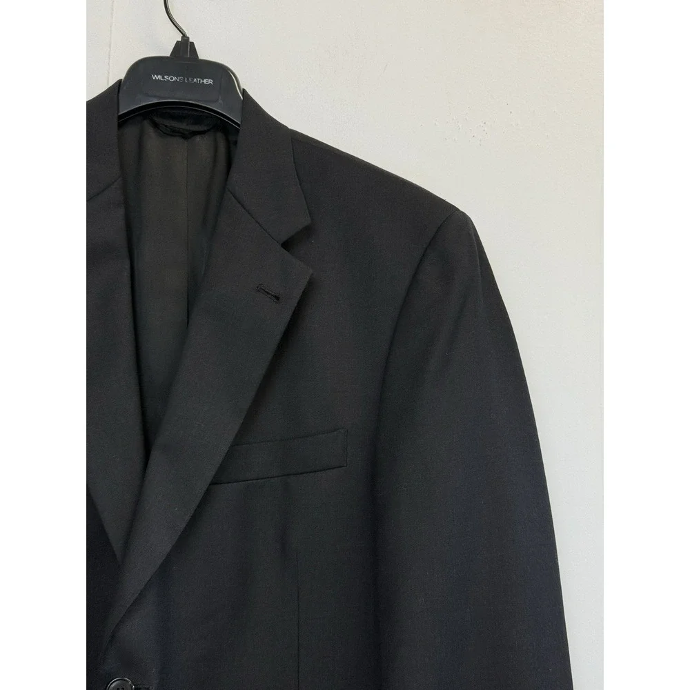 Roundtree & Yorke Men's 42R Jacket Blazer Worsted‎ Wool Navy Blue Twill Vented